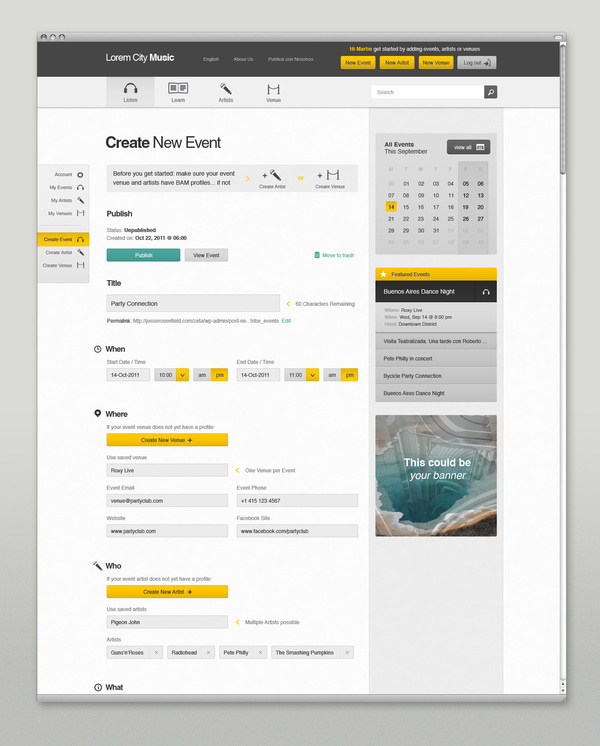 Event #website #calendar #web #design