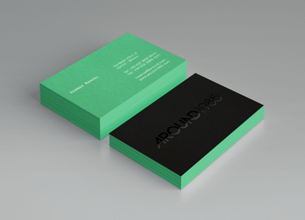 Around 1985 - Logo & business card #fluo #around #business #belt #card #design #corporate #brand #identity #leather #belts