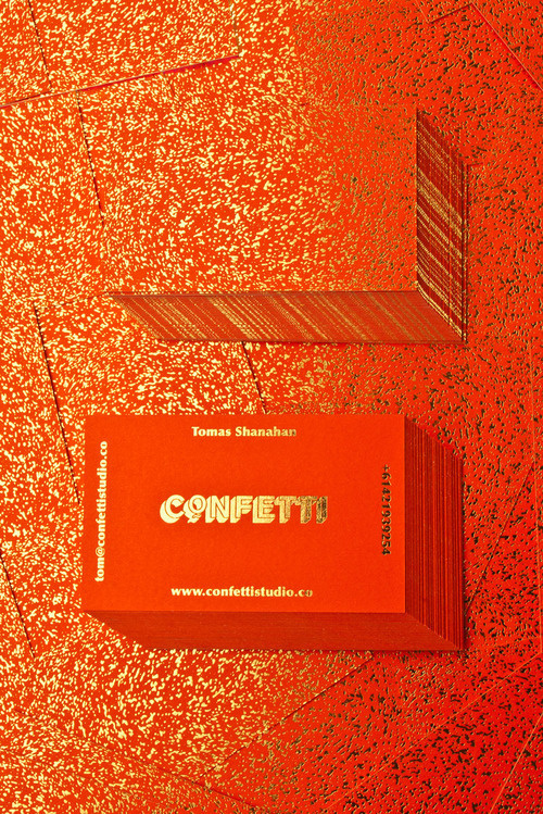 confetti business card