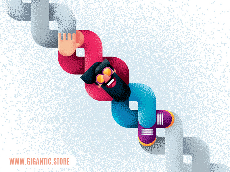 Flat Design Character Illustration and Noise Brushes