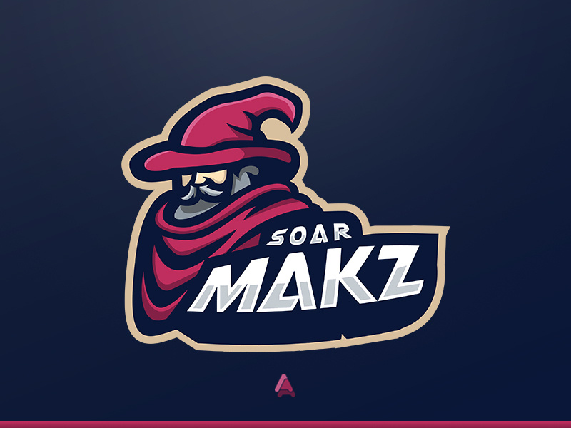"SoaR Makz" Wizard Mascot Logo
