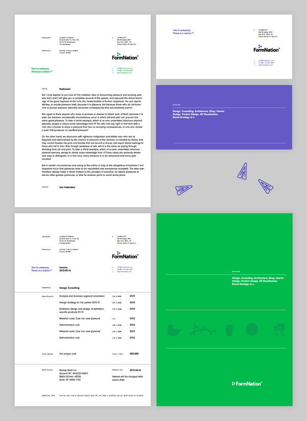 FormNation « Design Bureau – Lundgren+Lindqvist #print #letter #letterhead #invoice #mock up #stationery