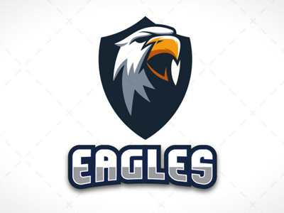 Spectacular Eagle Crest Mascot Logo For Sale