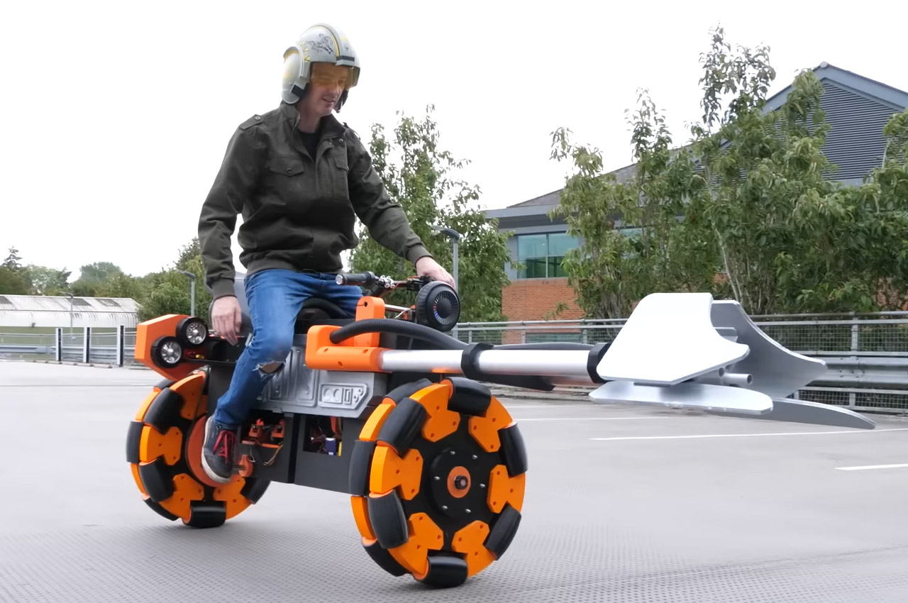 Inventive DIYer creates Star Wars Speeder bike from hoverboard parts