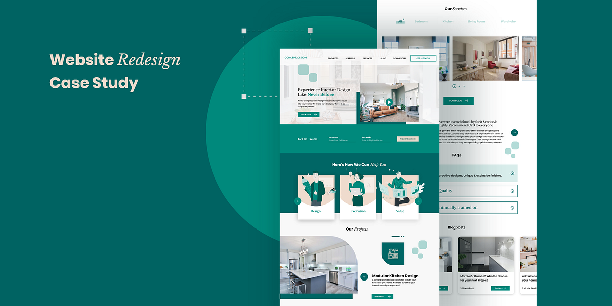 Redesigning an interior design service website