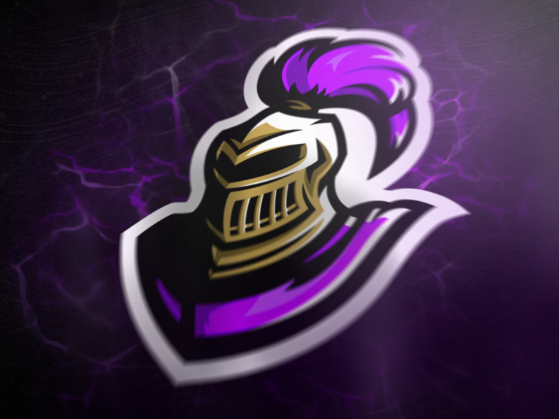 Purple knight mascot logo
